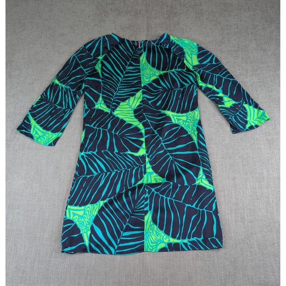 NWT Lilly Pulitzer Dress Womens Sz 2 Carol Under the Palms Green Leaves Shift - Picture 3 of 8